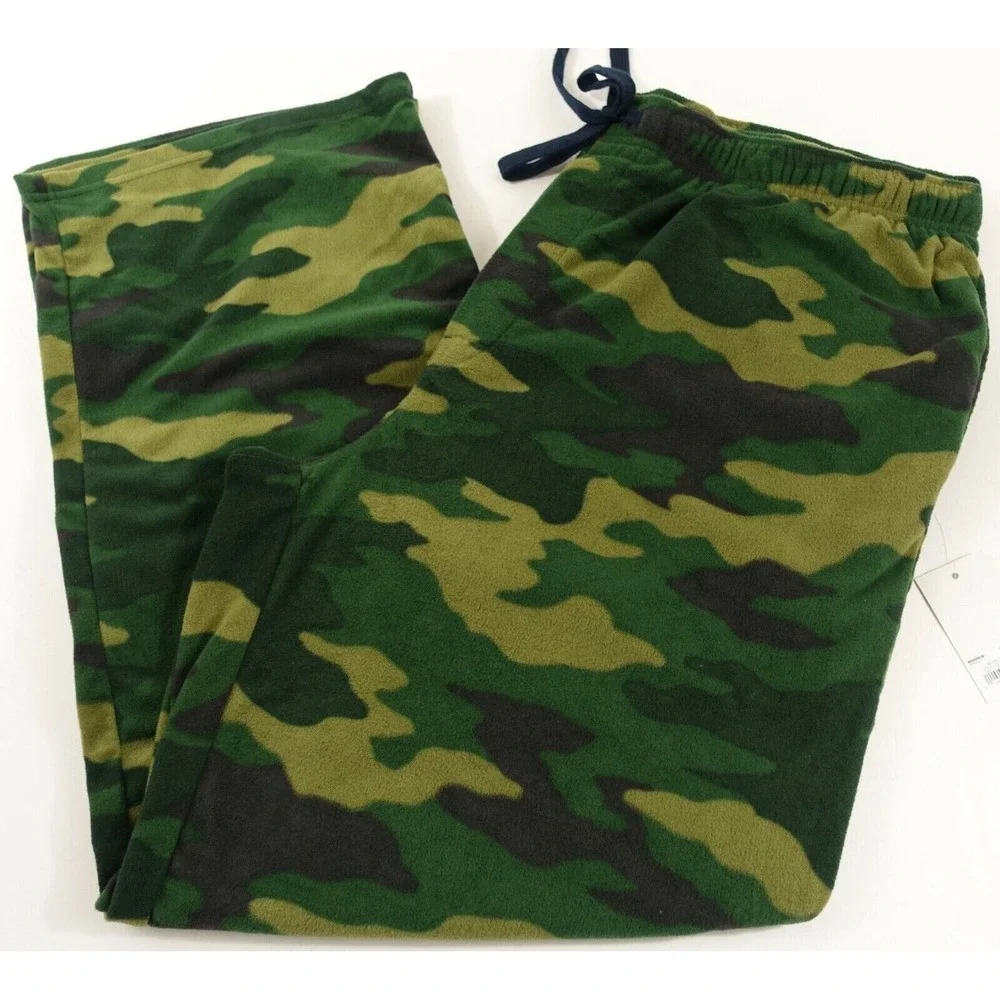 Sonoma Pajama Pants Men 2xb Big and Tall Elastic Waist Pockets Microfleece Camo